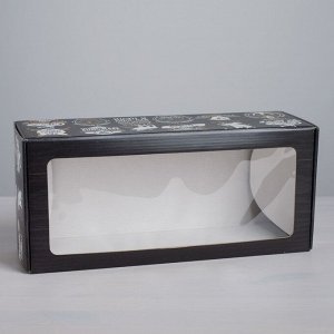 Коробка складная с PVC-окном «Мужская», 16 ? 35 ? 12 см