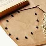 Бусы на леске &quot;Утончённость&quot; огранённые бусины, цвет чёрный, L=29 см