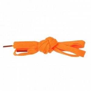 Шнурки для обуви, пара, плоские, 7 мм, 120 см, цвет оранжевый неоновый