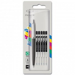 Набор ручка гелевая Parker Jotter Orig GEL Black и 5 ст. М, черна...