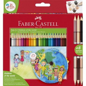 Карандаши цветные Faber-Castell Дети мира, 24цв.карт. упак. 20174...