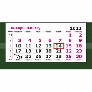 Календарь настенный 3-х блочный 2022,330х730,Пол.на воз.шар,80г/м...