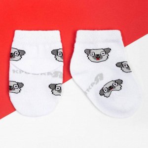 Набор новогодних носков Крошка Я «Мопс», 2 пары, 8-10 см