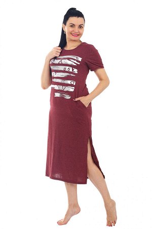 Платье женское кулирка "Наоми" бордо