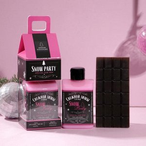 Набор Snow party: гель для душа с ароматом ванильной клубники 400 мл, мыло шоколад с ароматом шоколада 80 г