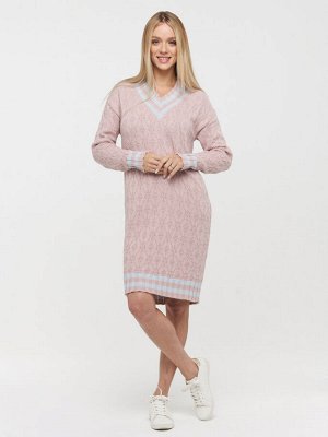 Платье женское BY212-20029   150/321 розовый жемчуг/осеннее небо