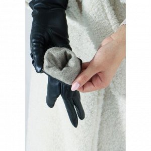 Перчатки женские, размер 7.5, подклад шерсть, цвет чёрный