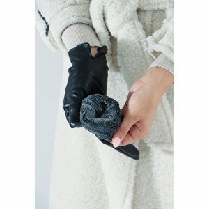 Перчатки женские, размер 7.5, подклад флис, цвет чёрный