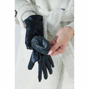 Перчатки женские, размер 9, подклад флис, цвет чёрный
