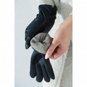 Перчатки женские, размер 8.5, подклад шерсть, цвет чёрный