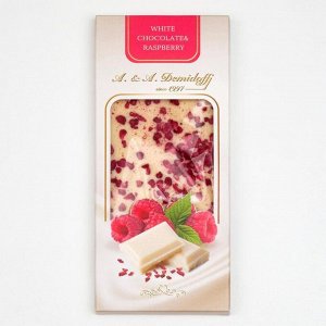 Шоколад белый A&amp;A Demidoff с кусочками малины, 100 г