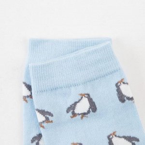 Носки мужские "Пингвины" цвет голубой