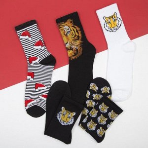 Набор мужских новогодних носков KAFTAN "Тигр" 5 пар, р-р 41-44 (27-29 см)