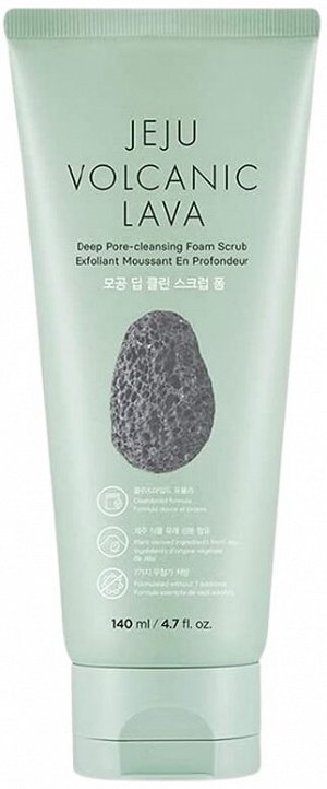 The Face Shop Jeju Volcanic Lava Deep Pore Cleansing Foam Scrub Пенка-скраб для умывания с вулканическим пеплом, 140мл