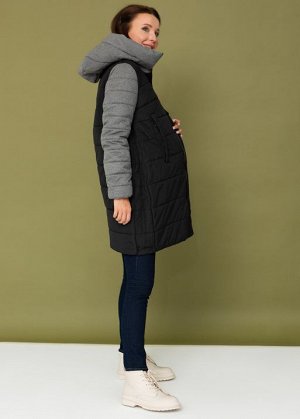 Куртка зимн. 3в1 "Бристоль" для беременных и слингоношения; черный
