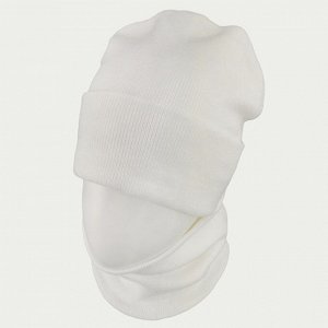Зд1244-03 Комплект вязаный шапка/снуд Simple белый