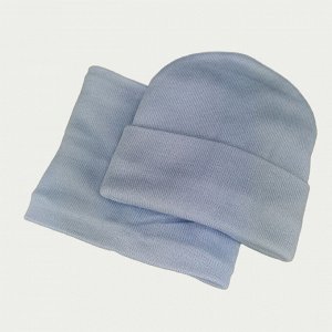Зд1245-72 Комплект вязаный шапка/снуд Simple Fleece нежно-голубой