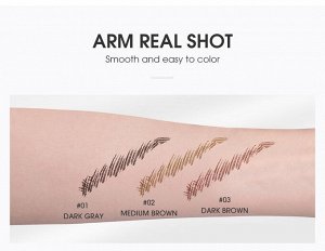 Маркер для бровей O.TWO.O Triple Brow Pen Medium Brown №2 2 ml