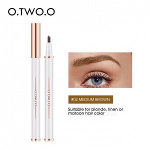 Маркер для бровей O.TWO.O Triple Brow Pen Medium Brown №2 2 ml