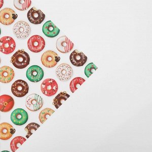 Бумага упаковочная глянцевая «Новогодние пончики», 70 х 100 см