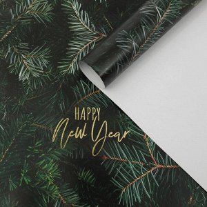 Бумага упаковочная глянцевая Happy new year , 70 х 100 см