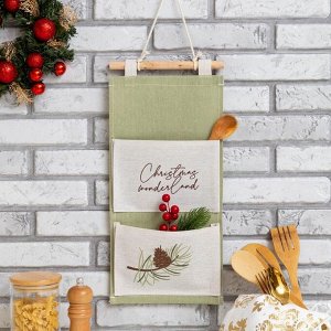 Кармашек текстильный Christmas, 2 отделения, 20x41 см