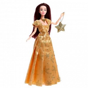 Happy Valley Кукла-модель шарнирная «Снежная принцесса Ксения», с аксессуаром, золотое платье