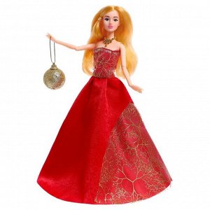 Кукла-модель шарнирная «Снежная принцесса Ксения», с аксессуаром, красное платье