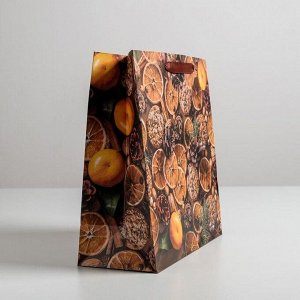 Пакет ламинированный квадратный «Мандарины», 30 ? 30 ? 12 см