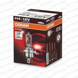 Лампа галогенная Osram Super H4 (P43t, T16), 12В, 60/55Вт, 3200К, 1 шт, арт. 64193SUP