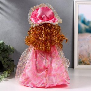 Кукла коллекционная керамика "Мадмуазель Эльза в розовом платье и шляпке" 40 см
