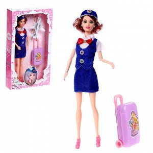 Кукла-модель шарнирная «Стюардесса» с аксессуарами, МИКС