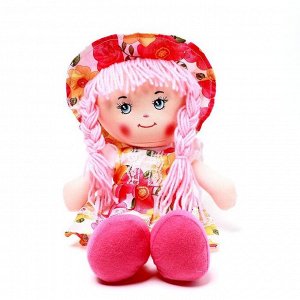 Мягкая кукла «Девочка», платье в цветочек, цвета МИКС