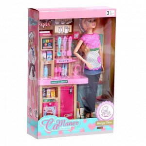 Кукла модель шарнирная "Кондитер Мария" с мебелью и аксессуарами МИКС