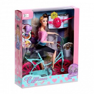 Кукла модель шарнирная "Карина на вело прогулке" с аксессуарами МИКС