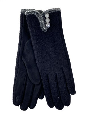 Демисезонные женские перчатки из кашемира, цвет черный