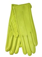 Женские перчатки из натуральной кожи, цвет лимонный