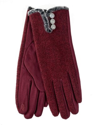 Демисезонные женские перчатки из кашемира, цвет бордовый