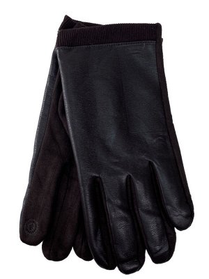 Кожаные мужские перчатки на флисе, цвет коричневый