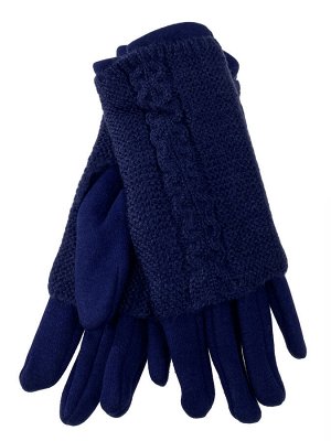 Женские текстильные перчатки с шерстяными митенками, цвет синий