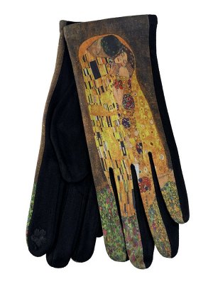 Женские перчатки из велюра с принтом, оттенки желтого