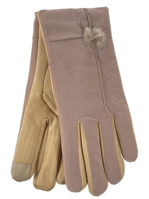 Перчатки женские зимние с мехом, цвет бежевый