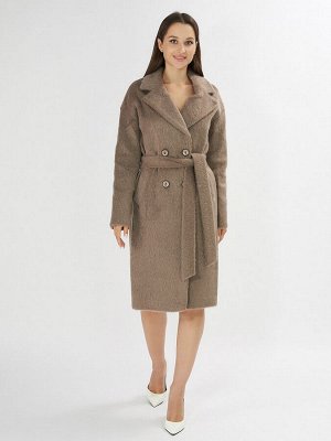 Пальто зимняя женская коричневого цвета 42114K