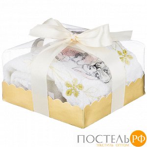 850-841-7 полотенце махровое 50х30 пасхальный заяц,белый,100%хлопок,вышивка