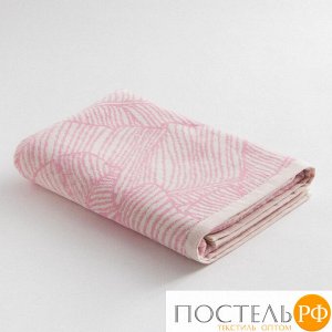 Полотенце махровое Этель Foglie розовый, 70х130 см, 100% хл, велюр, 420 гр/м2