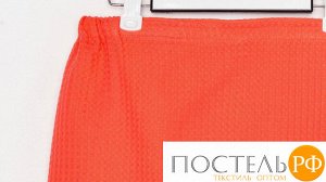 Полотенце банное Этель «Парео» с карманом 80*140 см. цв.оранжевый коралл, 100% хл, вафля 240 г/м2