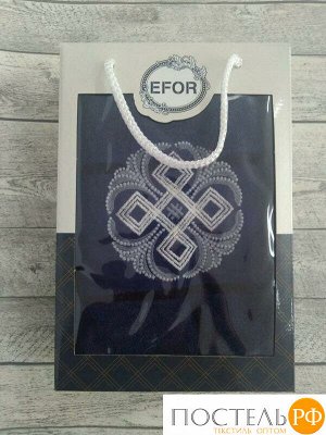 T0480/S-09 Набор полотенец EFOR из 1-ого предмета (70*140) герб №2  (темно-синий)