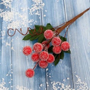 Декор "Зимние грезы" красные ягодки, 13 см