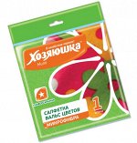 САЛФЕТКА УНИВЕРСАЛЬНАЯ &quot;ХОЗЯЮШКА МИЛА&quot; ВАЛЬС ЦВЕТОВ, МИКРОФИБРА, 30*30 СМ., 1 шт