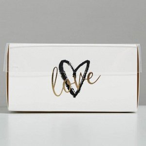 Коробка для кондитерских изделий с PVC крышкой Love, 11.5 х 11.5 х 6 см